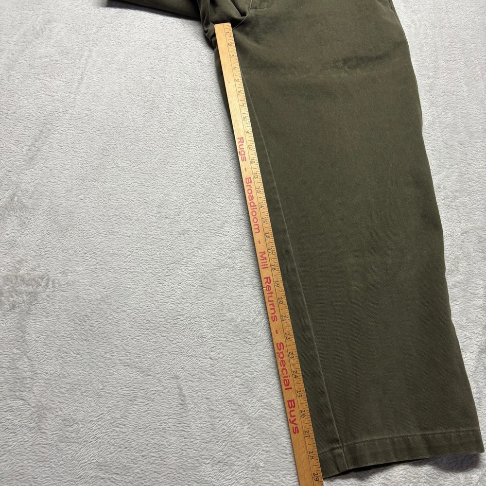 VTG St. John's Bay Chino Pants Mens 34x29 Relaxed Fit Talon Zipper Green Cotton - Picture 8 of 8